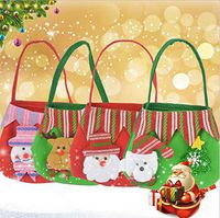 URBeauty 4 Pack Gift Tote Bag Christmas Treat Bags Santa Gift Bags, Snowman, Santa Claus, Deer,Bear