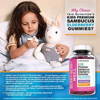 Premium Fresh Elderberry Gummies | Fresh Pectin, Zinc & Vitamin C | Big Immune System Booster - Real Black Elderberries, NO Gelatin, NO Fructose, Gluten Free | Immune Support & Delicious* (Kids)