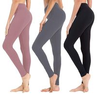 High Waisted Leggings for Women - Soft Athletic Tummy Control Pants, Black, Size