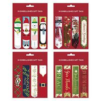 B-THERE Bundle of 96 Embellished Christmas Gifting Tags, Holiday Gift Tags Gifting Supplies
