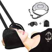 Neck Head Hammock Portable Cervical Traction Device for Relieve Shoulder Back Neck Pain, Neck Support Stretcher with Premium Memory Foam and Adjustable Straps (Red)