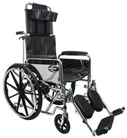New Karman KN-880 ( KN-880W-E ) Reclining Wheelchair with Removable Armrest and Elevating Legrest, 20" Seat Width
