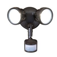 All-Pro 180-Degree Bronze Motion Activated Sensor Twin-Head Round Outdoor Integrated LED Security Flood Light