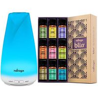 Natrogix Bliss Box - Bliss + Totem Set – Including Top 9 100% Essential Oils Set (9x10ml) and 150 ML Essential Oil Diffuser – Solution for Your Aromatherapy Life