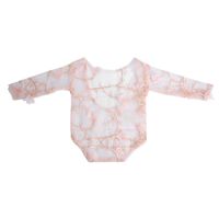 (Pack of 2) Photography Props for Kids Dacron Baby Photo Props Embroidery Petal Baby-Suit Decorative Lace Clothes Bodysuit Outfit Newborn Costume(Snow Tooth)