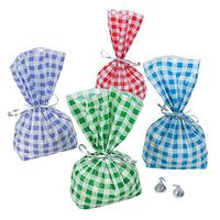 GINGHAM CELLO BAG ASSORTMENT - Party Supplies - 36 Pieces
