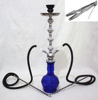Hookah 26" Blue 2 hose shisha nargila bar smoking pipe glass hookahs for sale