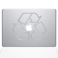 The Decal Guru Go Green Recycle MacBook Decal Vinyl Sticker - 15" MacBook Pro (2016 & Newer) - Silver (1068-MAC-15X-S)
