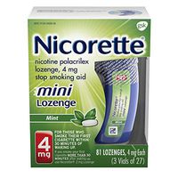 Mini Nicorette Nicotine Lozenge Stop Smoking Aid, 4 mg, Mint Flavored Smoking Cessation Product, 81 Count
