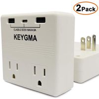 2-Outlet Surge Protector Power Strip, Multi Plug Outlet Extender with 2 USB Ports & 1 Type-C Port (5V 4.8A Max), Portable Travel Wall Socket Adapter，ETL Certified - 2 Pack