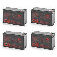 Quantity: 4 CSB HR1234WF2 12 Volt/9 Amp Hour (34 Watts) Sealed Lead Acid Battery w/0.250" Fast-on Terminals