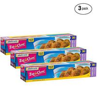 Plastimade Zip'n'Close Disposable Plastic Resealable Storage Bags, 2 Gallon Size, 108 Bags, Great For Home, Office, Vacation, Traveling, Sandwich, Fruits, Nuts, Cookies, Or Any Storage Needs (3 Packs)