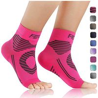 FEATOL Plantar Fasciitis Socks with Arch Support, Compression Foot Sleeves Relieves Achilles Tendonitis, Joint Pain, Swelling, Heel Spurs, Better Than a Night Splint (1 Pair) Pink, X-Large