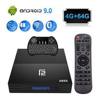 Android 9.0 TV Box 4GB Ram 64GB A95X Smart Android TV Box with Mini Wireless Keyboard Amlogic S905 X2 CPU Support HDMI 2.1/H265 VP9/Dual WiFi 2.4G 5.0G/100M LAN/Buletooth/USB3.0 3D 4K Android Box