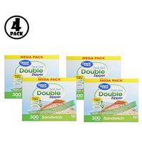 (Pack of 4) Great Value Double Zipper Sandwich Bags, 300 Count