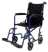 Karman Healthcare LT-2017-BD Folding Aluminum Transport Chair, Burgundy, 17" Seat Width