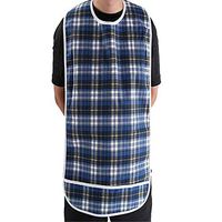 Adult Bibs with Crumb Catcher, Waterproof and Double-Layer, Reusable Clothing Protector for Eating and Drink,Bibs for Men and Women