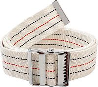 LiftAid Transfer & Walking Gait Belt w/Metal Buckle & Belt Loop Holder for Therapist, Nurse, Home Care - 60"L x 2"W (Beige)