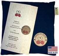 KOYA Naturals Heating Pad Microwavable - Cherry Pit/Stone/Seed Pillow Heat Pack for Neck, Muscles, Joints, Stomach Pain, Menstrual Cramps - Warm Compress Wrap - Moist Heat Therapy (Dark Blue)