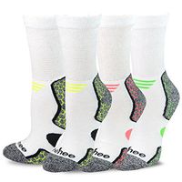 TeeHee Viscose from Bamboo Diabetic Crew Socks 3-Pack (9-11, Bright)