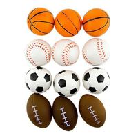 Adorox (24 Balls Assorted 2.5 inches Mini Sports Balls Stress Relief Squeeze