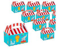Treat Boxes - 24-Pack Paper Party Favor Boxes, Circus Carnival Design Goodie Boxes for Birthdays and Events, 2 Dozen Party Gable Boxes, 6 x 3.3 x 3.6 Inches