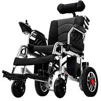 FANGDA Heavy Duty Electric Wheelchair with Headrest, Foldable and Lightweight Powered Wheelchair, 360° Joystick