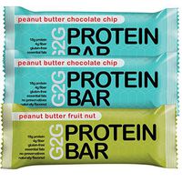 G2G Protein Bars - 24 Bars Meal Replacement Bar to Support Clean Eating, Gluten Free - Two Boxes of Peanut Butter Chocolate Chip and One Box of Peanut Butter Fruit Nut