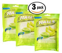 Pack of 3 - Halls Melon Splash Triple Soothing Action Menthol Cough Drops 30 count Per Bag