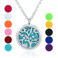 GerTong Hypo-Allergenic Stainless Steel Aroma Essential Oil Diffuser Necklace with 11 Color Refill Pads (Flower)