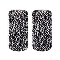 Artibetter 2pcs Christmas Twine String, Black and White Bakers Twine for Baking, Butchers, Crafts and Christmas Gift Wrapping