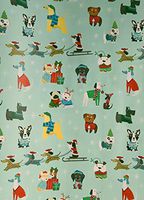 Festive Multi Dogs in Winter Attire Celebrating The Holiday Season Christmas Gift Wrapping Paper 2.5' x 12'