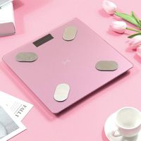 Wisess Multifunctional Bluetooth Body Fat Scales iOS & Android Weighing Digital Scales Composition Analyzer with Technology for BMI Muscle Mass Calorie AMR and BMR,Pink(Charging)