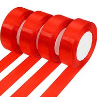 100 Yards Satin Ribbon Christmas Gift Wrapping Ribbon for DIY Gifts (25 mm, Red)