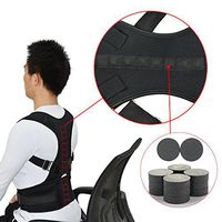 Magnetic Therapy Posture Support Back Brace with BONUS self heating neck brace included - Adjustable Posture Corrector Brace Shoulder Back Support Belt- Relieves Neck, Back and Spine Pain (Large)
