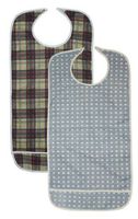 2 Pack Adult Vinyl Adult Bibs with Crumb Catcher - Premium
