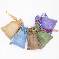 MW Model Worker 25PCS 4" x 6" Multicolor Burlap Gift Bag With Satin Drawstring For Wedding Party And DIY Craft (5 green+5 beige+5 blue+5 violet+5 brown)