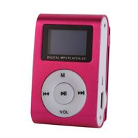 Mini MP3 Player with Clip, Digital and Portable USB Charge MP3 Player(MAX Support 32GB Micro SD Card)-Pink