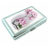 Perfection In Style Metal Silver Cigarette Case Vintage Flowers Design 005