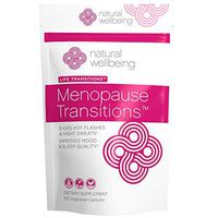 Natural Wellbeing - Menopause Transitions - Herbal Supplements to Relieve Hot Flashes, Night Sweats, and Mood Swings - 120 Veg caps