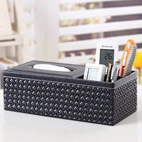 T-ZJHC Hotel Restaurant Tray car Storage Paper Creative Paper Storage Box, Black Woven Pattern 1645, 29 13.5 9.8