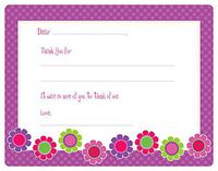 Bright Daisies Fill-in Thank You Note Cards for Kids, 5.5" X 4.25" Notecards with White Envelopes