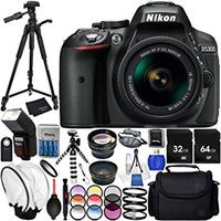 Nikon D5300 with AF-P DX 18-55mm f/3.5-5.6G VR 23PC Accessory Bundle - Includes 72" Tripod + Automatic Flash with LED Light + 64GB & 32GB SD Memory Card + Medium Carrying Case + MORE