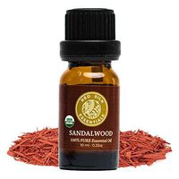 Organic Indian Sandalwood Essential Oil, 100% Pure Non-GMO USDA Certified Organic Santalum Album - 10ml Undiluted | Balance, Mental Clarity