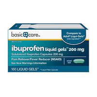 Amazon Basic Care Ibuprofen Liquid Gels, 160 Count