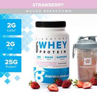 Bodybuilding Signature 100% Whey Protein Powder | Strawberry | 25g of Protein per Serving | 5 lbs