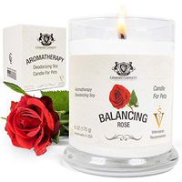 Rose Aromatherapy Deodorizing Soy Candle for Pets, Candles Scented, Pet Odor Eliminator & Animal Lover Gift