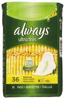 Always Ultra Thin Regular Pads with Wings, Unscented - 36 Count