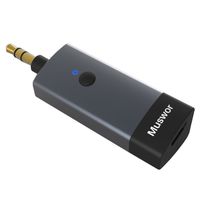Muswor Bluetooth Receiver Adapter Wireless Converter for Car Aux, Home Stereo, Headphones, Music Streaming Sound System with Microphone (3.5mm Stereo Output, Built-in Amplifier)