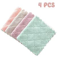 Microfiber Cleaning Cloth Kitchen Cloth 26 * 15cm Sided Microfiber Towel Lint Free Highly Absorbent Multi（4 Pack）